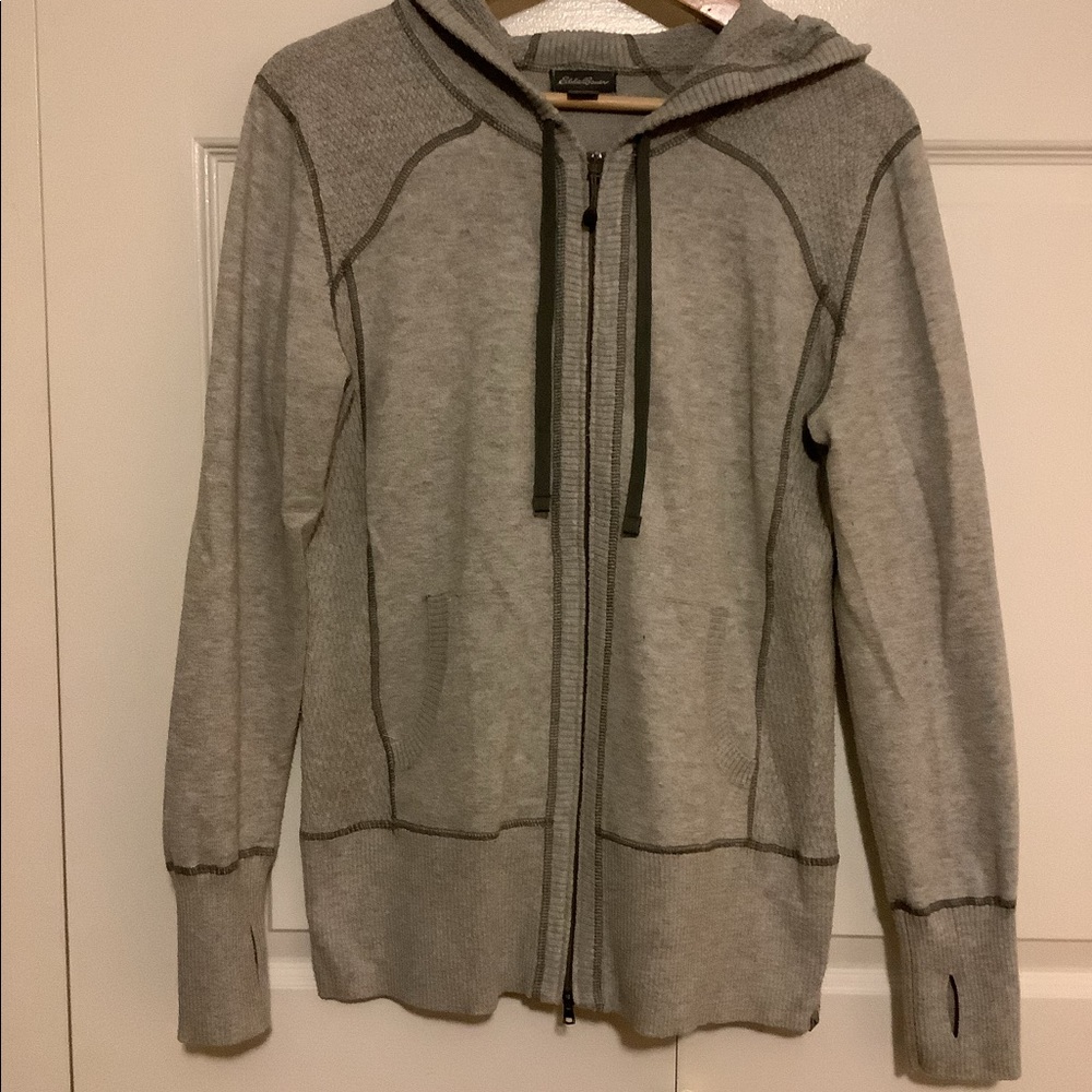Ladies Eddie Bauer Zippered Hooded Cardigan